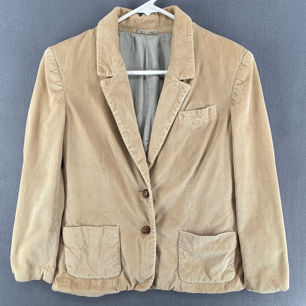 Vintage Fashion Place Sears Roebuck Womens Corduroy Jacket 12‎ Tan Lined